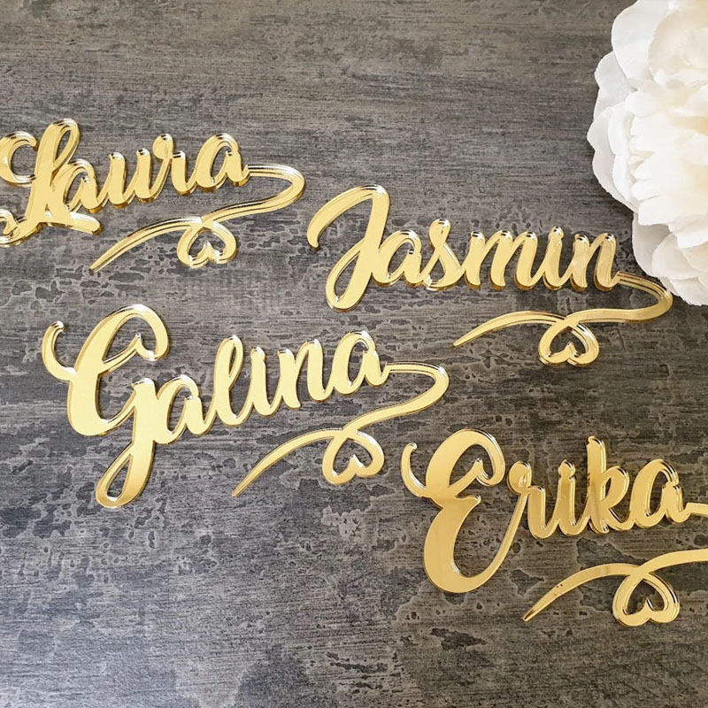 Personalized Wine Glasses Acrylic Name Decoration