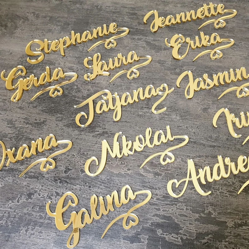 Personalized Wine Glasses Acrylic Name Decoration