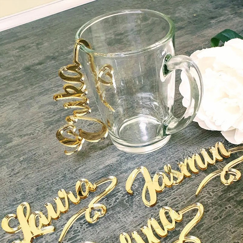 Personalized Wine Glasses Acrylic Name Decoration