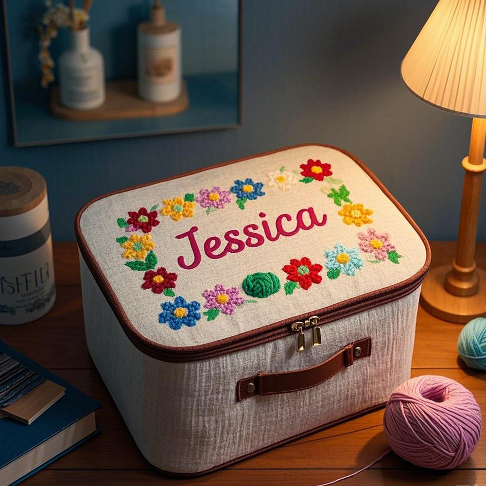 Personalized Yarn Storage Basket for Knitting Crochet Lovers