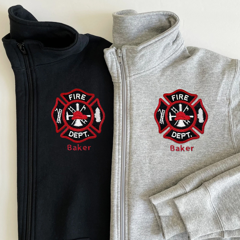 Personalized gift for firefighter Embroidery Full-Zip Jacket