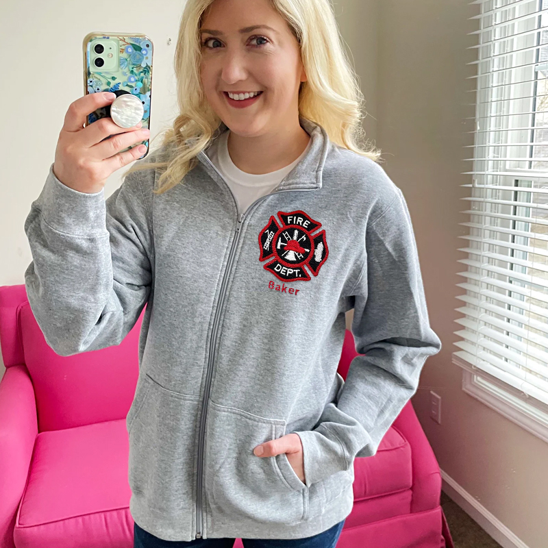 Personalized gift for firefighter Quarter Zip Pullover