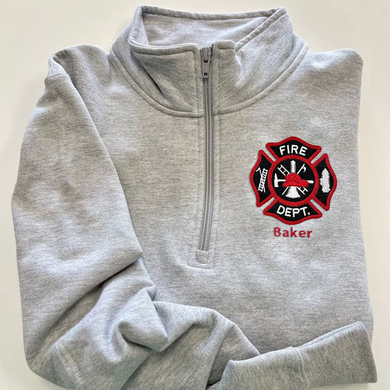 Personalized gift for firefighter Embroidery Full-Zip Jacket