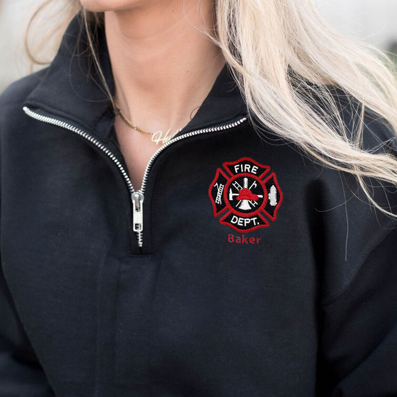 Personalized gift for firefighter Embroidery Full-Zip Jacket