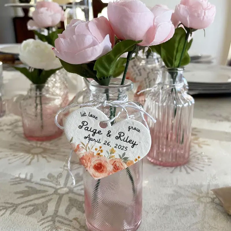 Custom Wedding Gift Favors Seed Paper Hearts Shapes