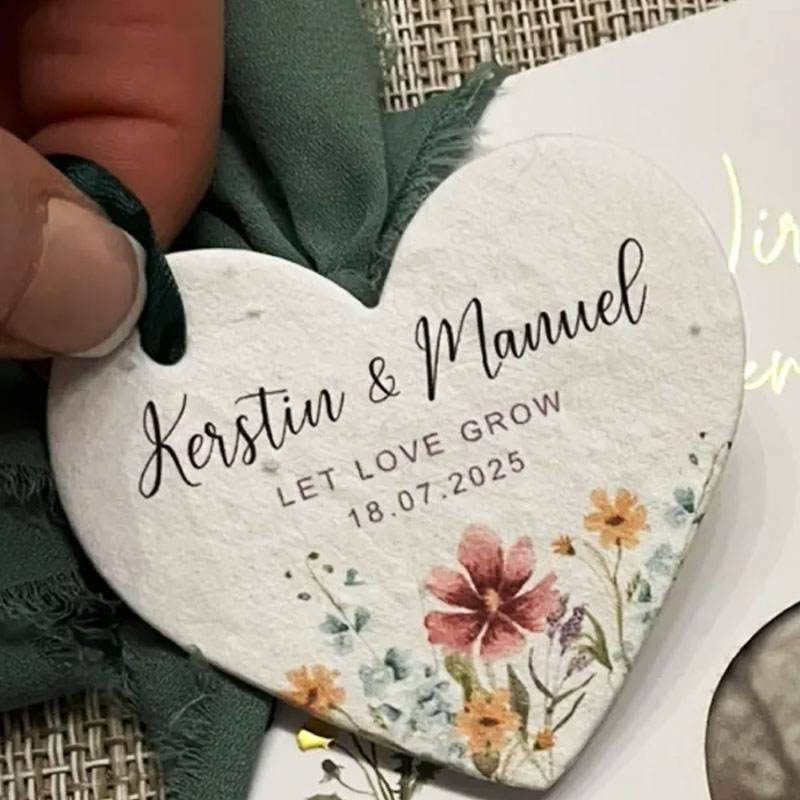 Bulk Plantable Heart Shapes Thank you Wedding Favour Seed Paper