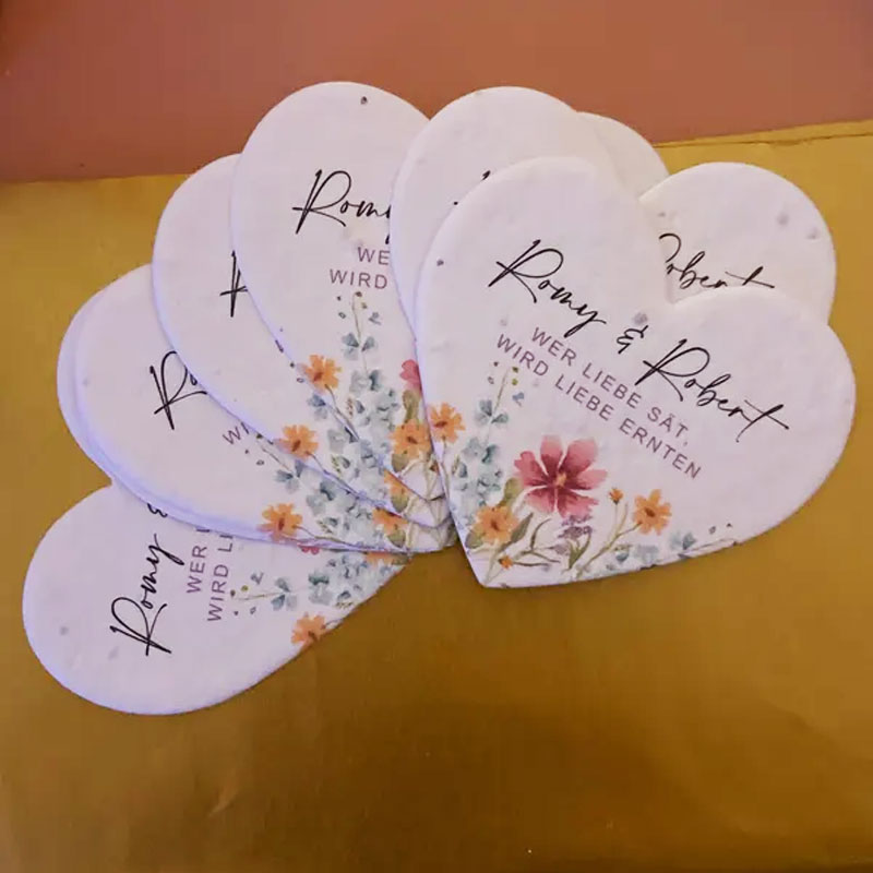 Bulk Plantable Heart Shapes Thank you Wedding Favour Seed Paper
