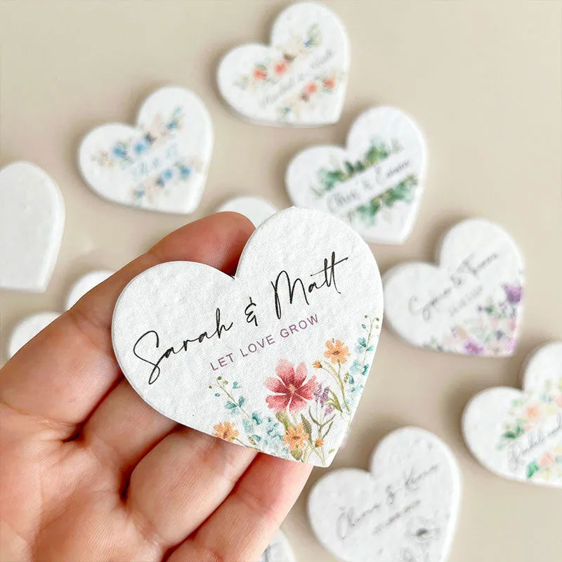 Bulk Plantable Heart Shapes Thank you Wedding Favour Seed Paper