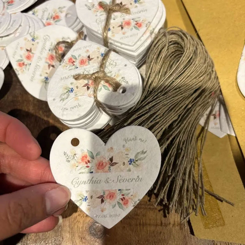 Bulk Plantable Heart Shapes Thank you Wedding Favour Seed Paper