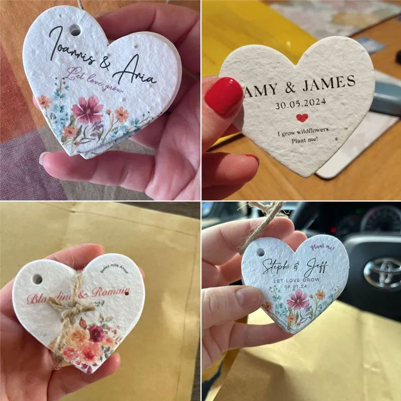 Bulk Plantable Heart Shapes Thank you Wedding Favour Seed Paper