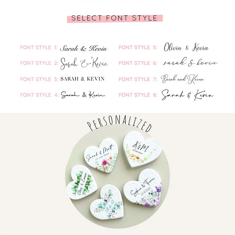 Bulk Plantable Heart Shapes Thank you Wedding Favour Seed Paper