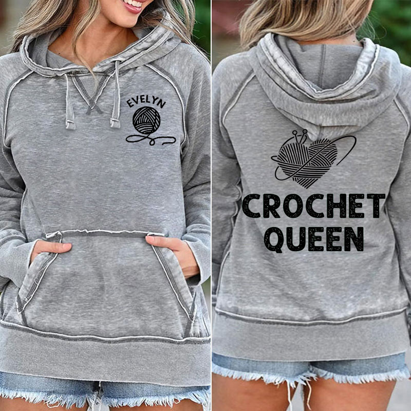 Custom Crochet Queen Pocket Hoodie
