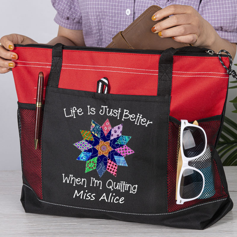 Quilt Gifts Tote Bag Better When Quilting