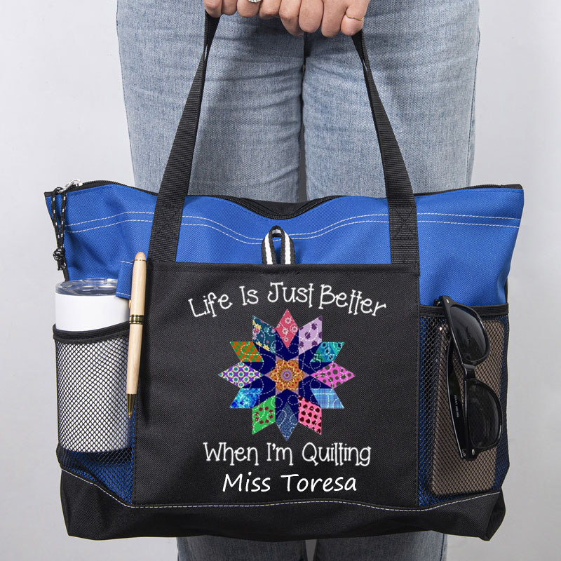 Quilt Gifts Tote Bag Better When Quilting