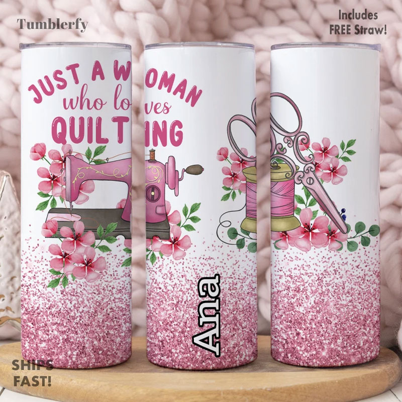 Quilting Gifts Personalized Tumbler Gift for Quilter