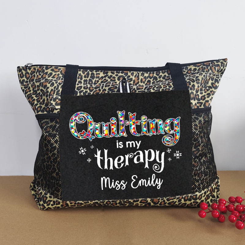 Quilting Is My Therapy Quilt Gift Tote Bag