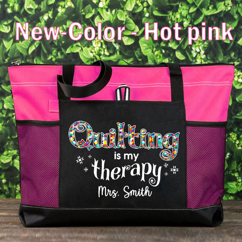 Quilting Is My Therapy Quilt Gift Tote Bag