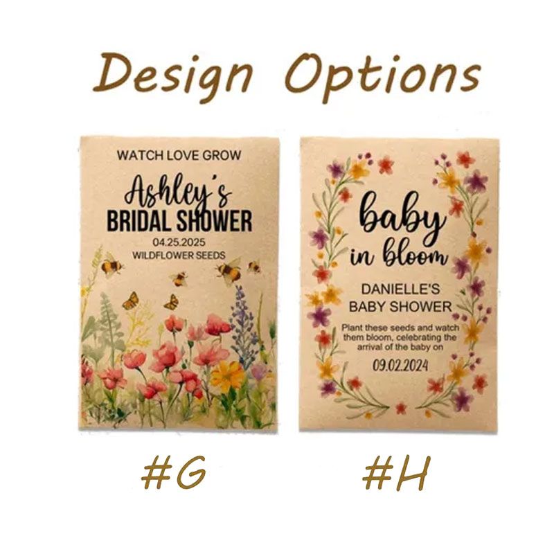 Personalized Eco-Friendly Wildflower Seed Packets – Perfect Baby Shower Favors & Gifts