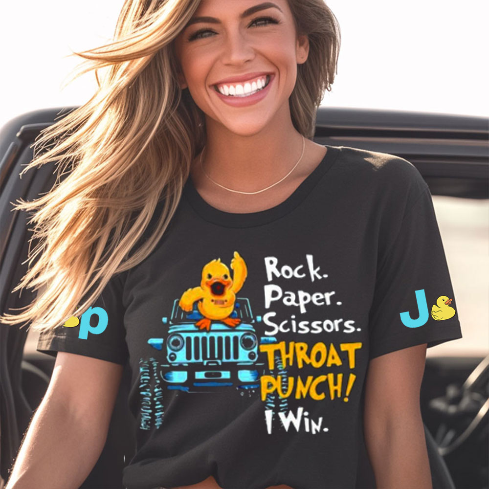 Rock Paper Scissor Throat Punch I Win Duck Jp Women T-Shirt