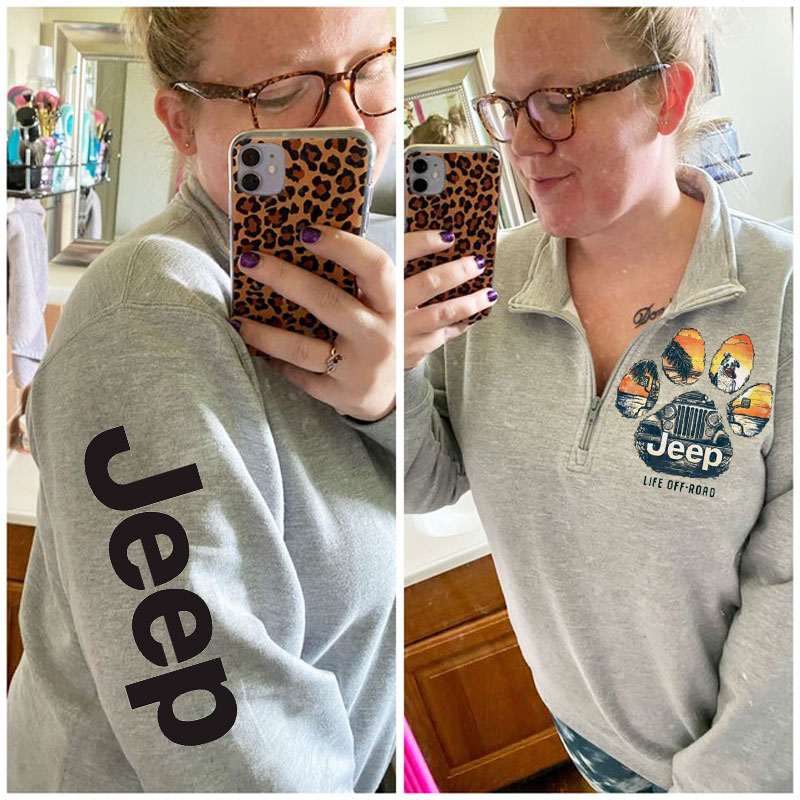 Jeep Life Off-Road Dog Paw Zip Jacket Sweatshirt