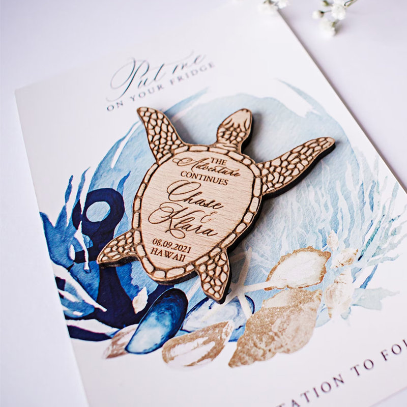 Save the Date Magnet wedding favor turtle beach