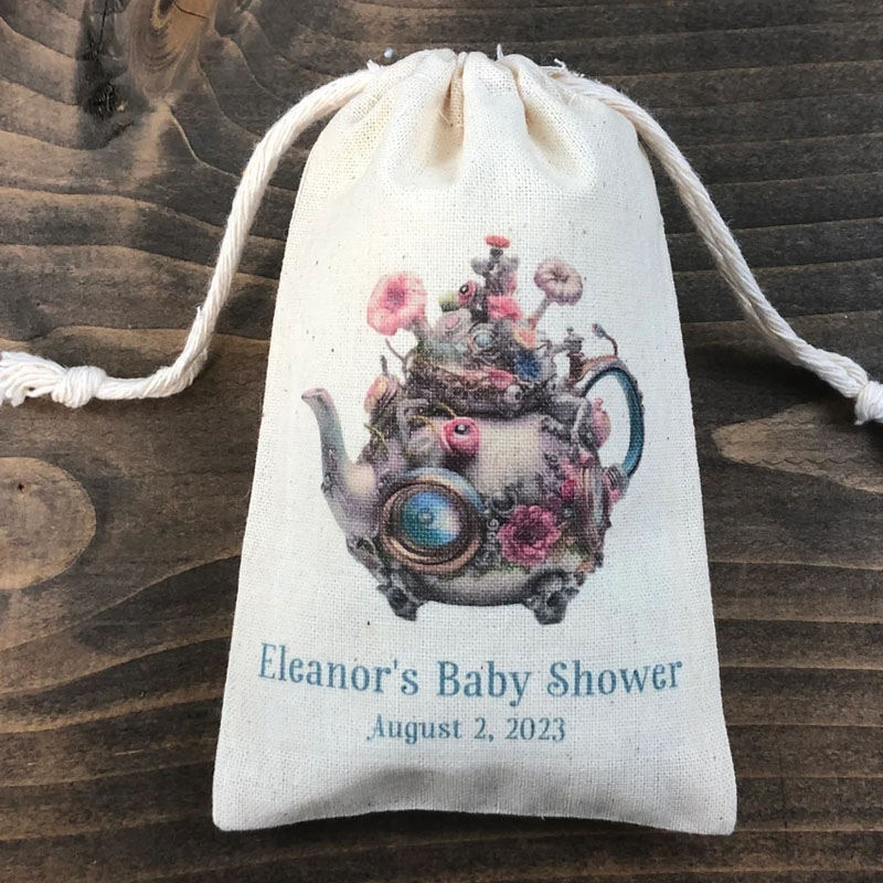 Set of 10 Assorted Whimsical Tea Party Theme Baby Shower Favor Bags