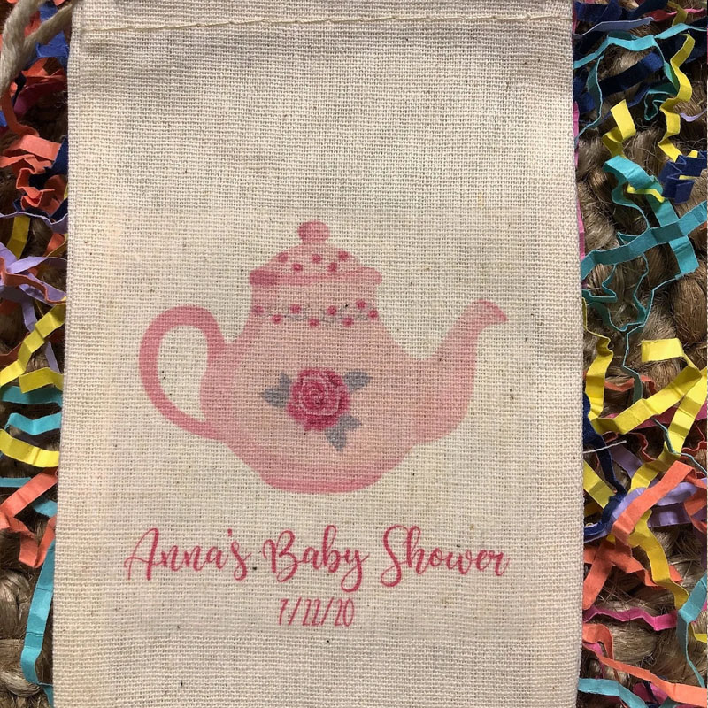 Set of 10 Pink Assorted Tea Party Theme Baby Shower Favors Bags