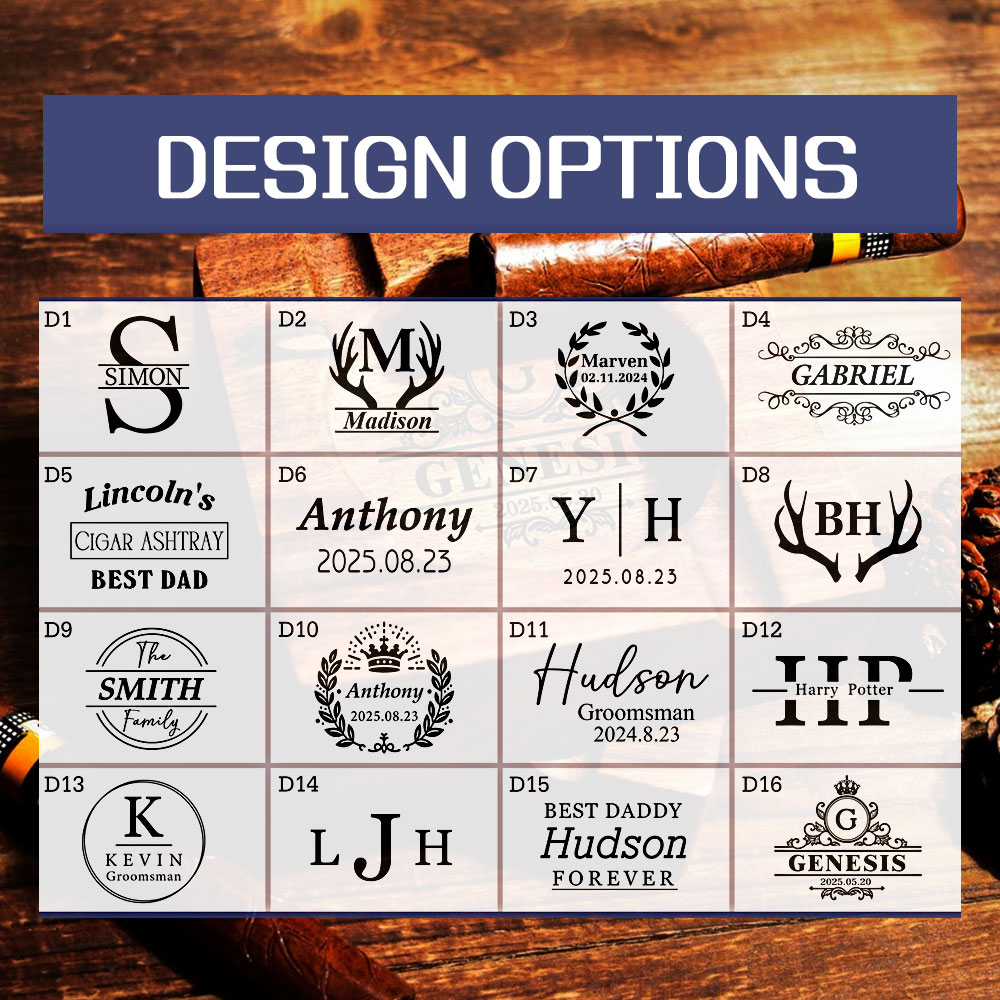 Engraved Cigar Walnut wood Ashtray, Gift for Men, Cigarette Accessories