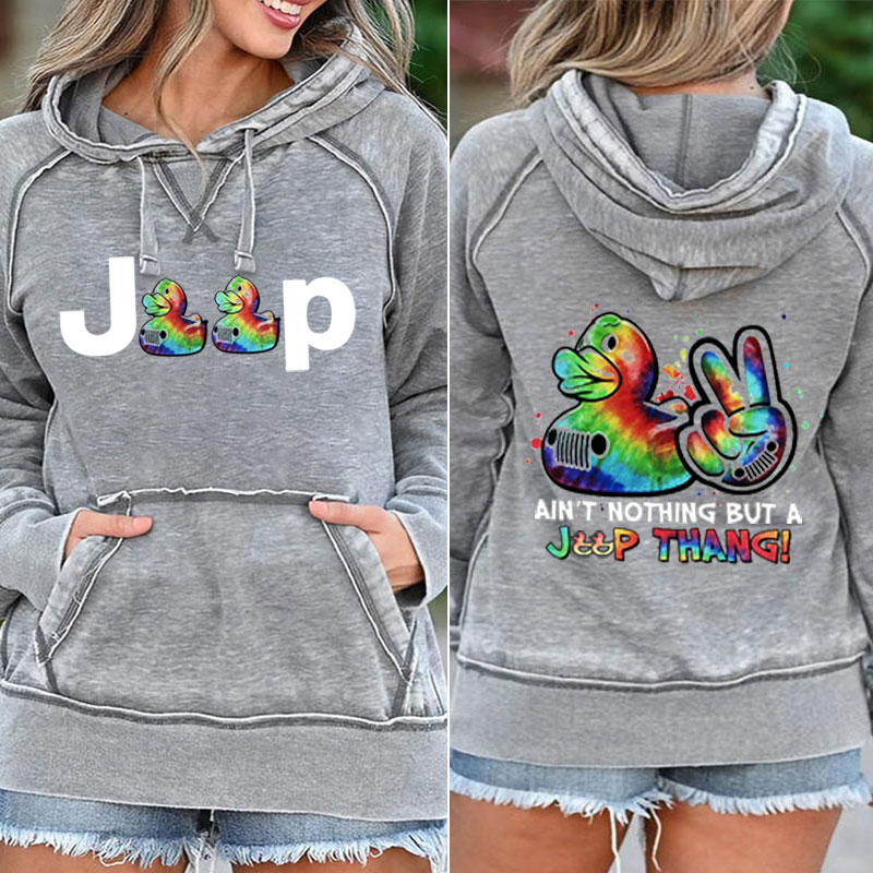 Ain’T Nothing But A Jeep Thang Tie Dye Duck Pocket Hoodie
