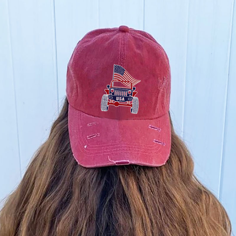 USA Jeep american flag 4th of July Hat