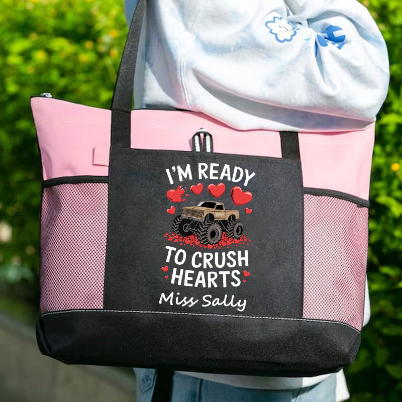 Valentines Day Monster Truck Ready To Crush Hearts Instant Tote Bag