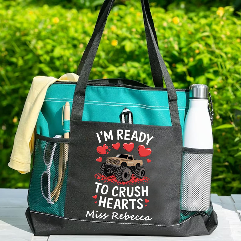 Valentines Day Monster Truck Ready To Crush Hearts Instant Tote Bag