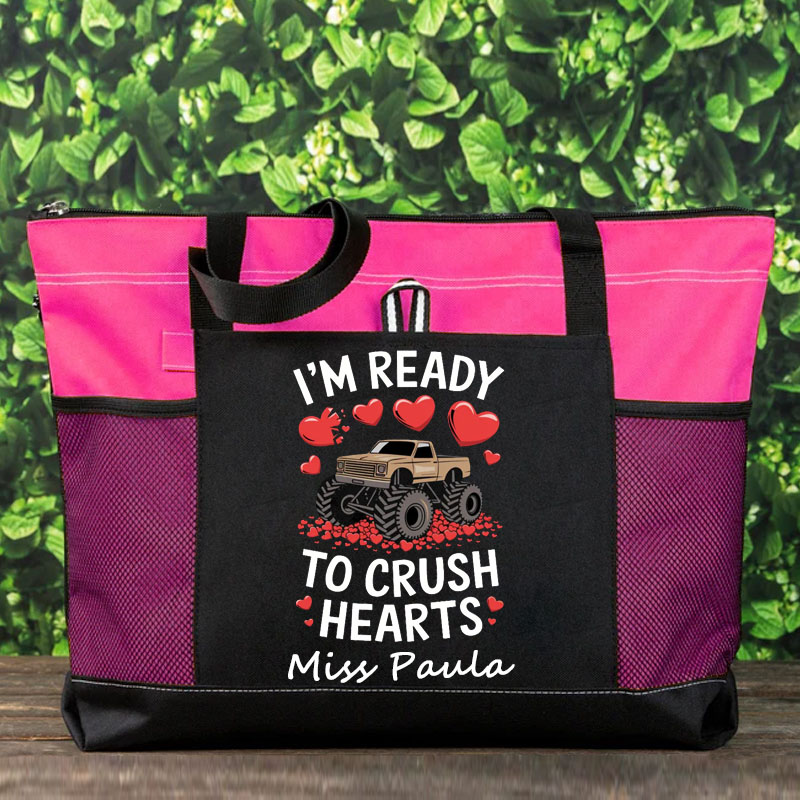 Valentines Day Monster Truck Ready To Crush Hearts Instant Tote Bag