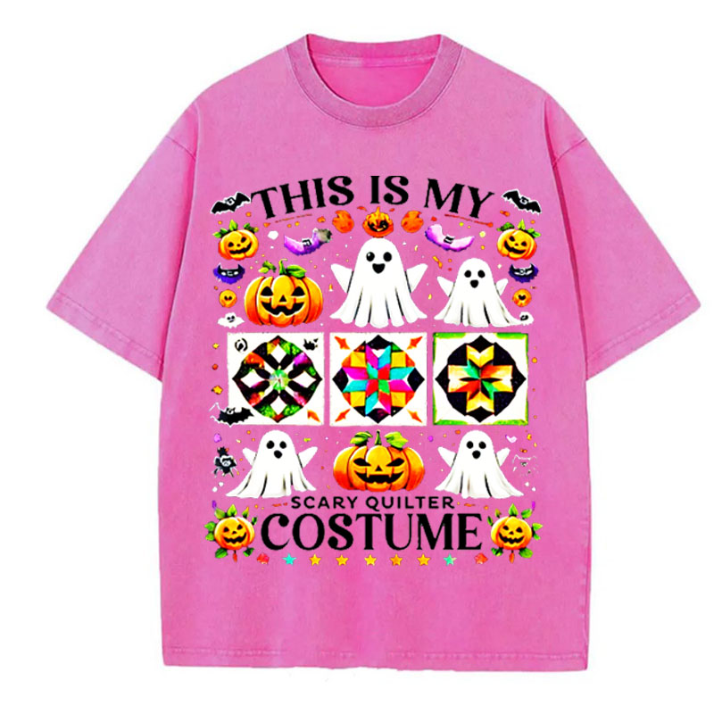 Scary Quilter Costume Shirt, Funny Quilting Halloween Washed Tshirt