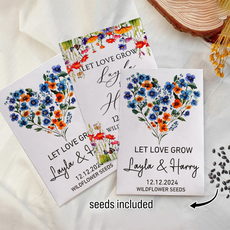 Wedding Favors Wildflower Seed Packets Eco Friendly Gifts