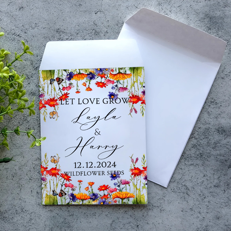 Wedding Favors Wildflower Seed Packets Eco Friendly Gifts