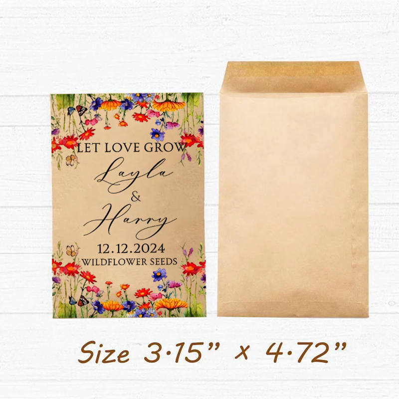 Wedding Favors Wildflower Seed Packets Eco Friendly Gifts