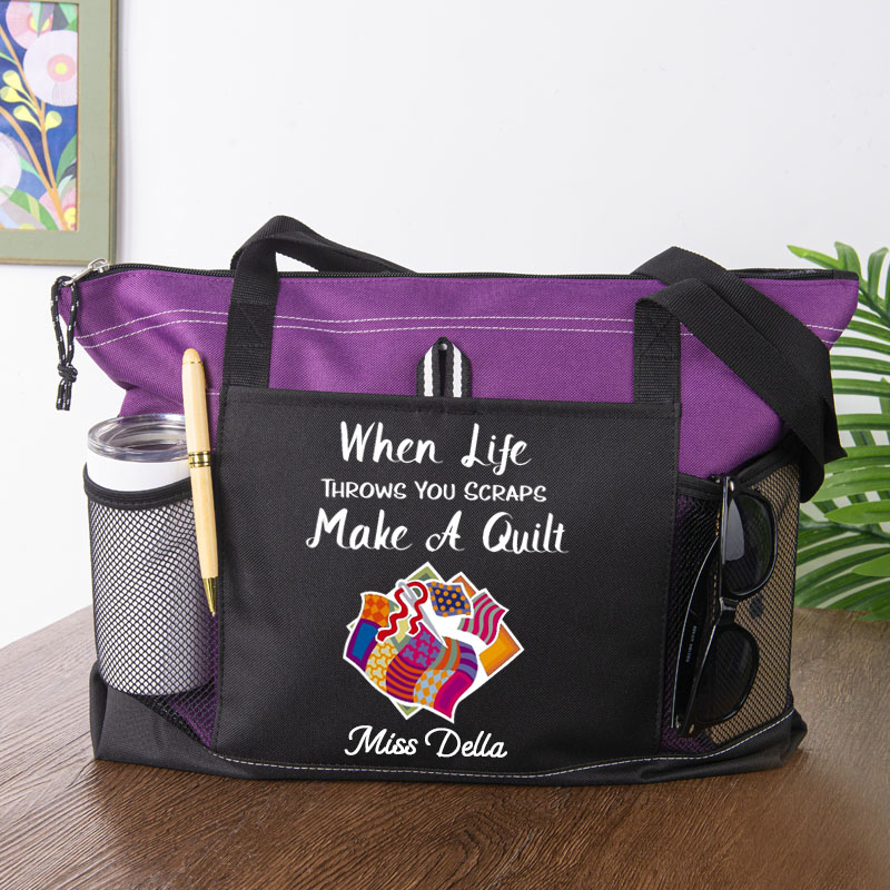 When Life Throws You Scraps Make A Quilt Tote Bag