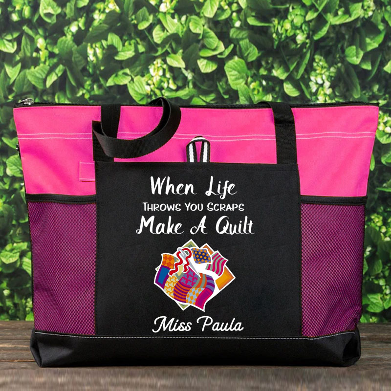 When Life Throws You Scraps Make A Quilt Tote Bag