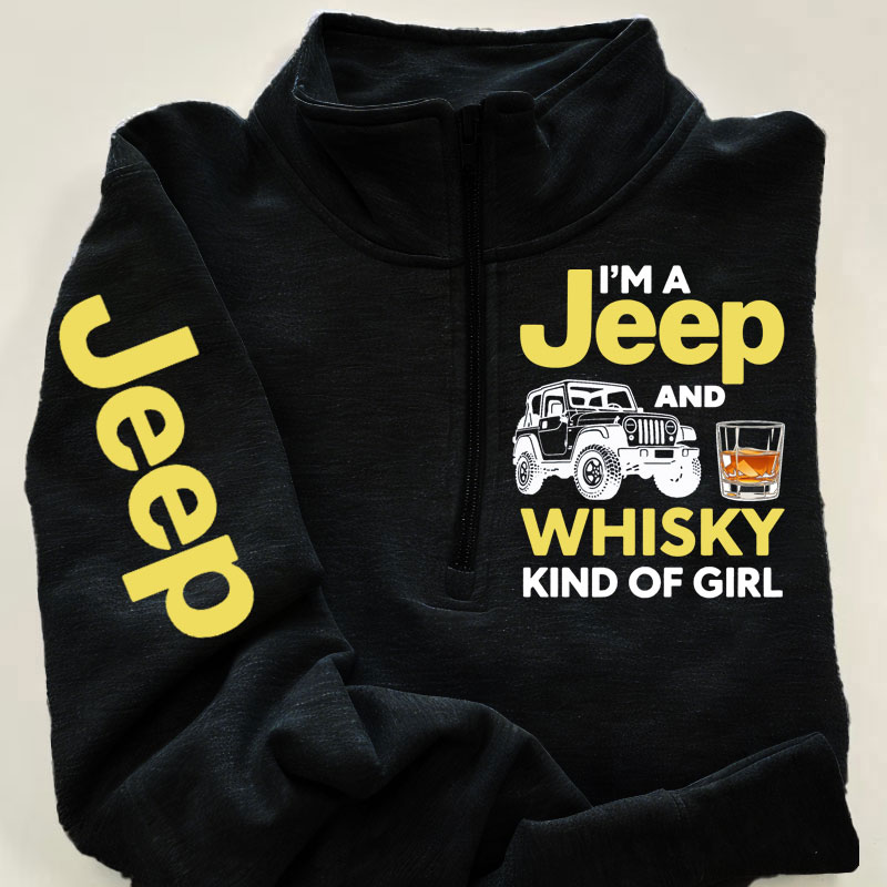 Jeep and Whisky Kind of Girl Zip Jacket Sweatshirt