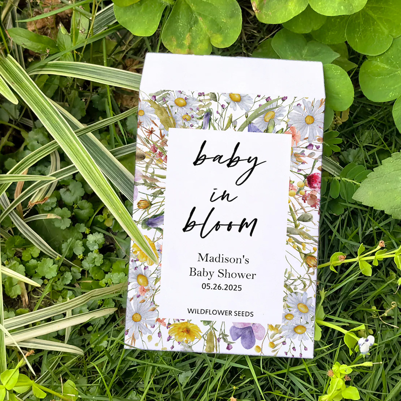 Wildflower Seed Packet Baby Shower Favors Baby in Bloom