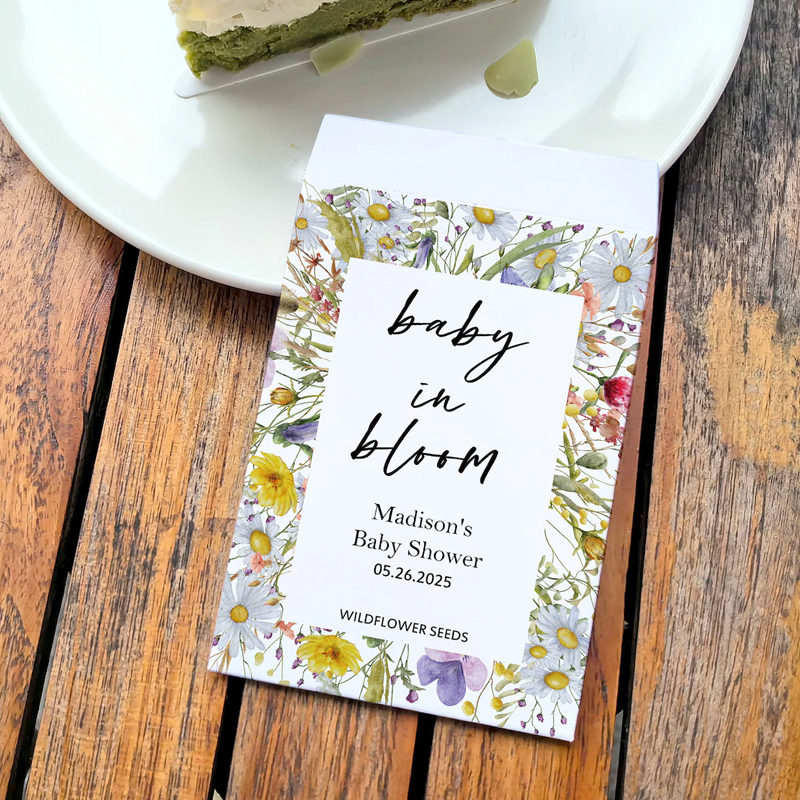 Wildflower Seed Packet Baby Shower Favors Baby in Bloom