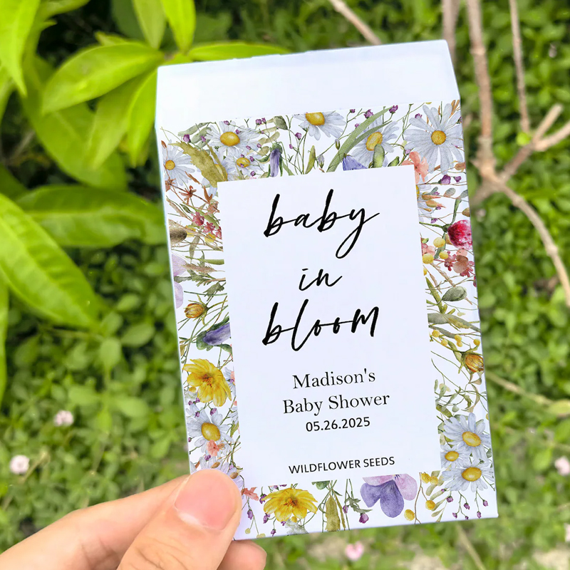 Wildflower Seed Packet Baby Shower Favors Baby in Bloom