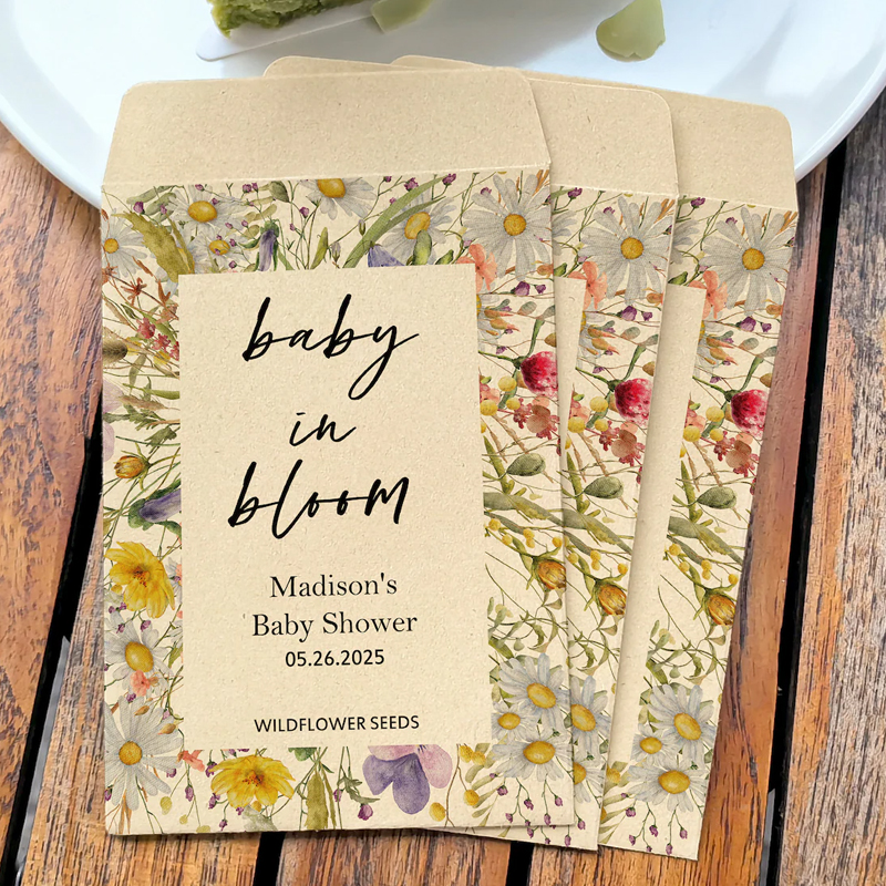 Wildflower Seed Packet Baby Shower Favors Baby in Bloom