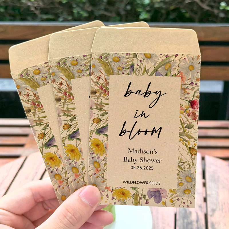 Wildflower Seed Packet Baby Shower Favors Baby in Bloom