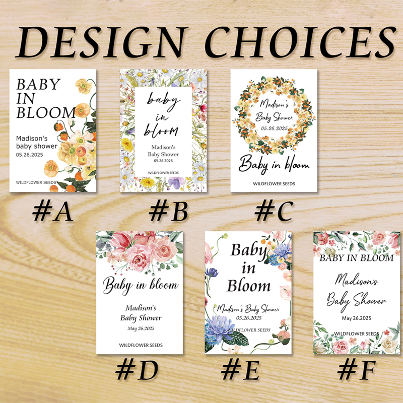 Wildflower Seed Packet Baby Shower Favors Baby in Bloom