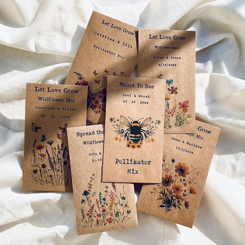 Wildflower Seed Packet Wedding Favors With Seed