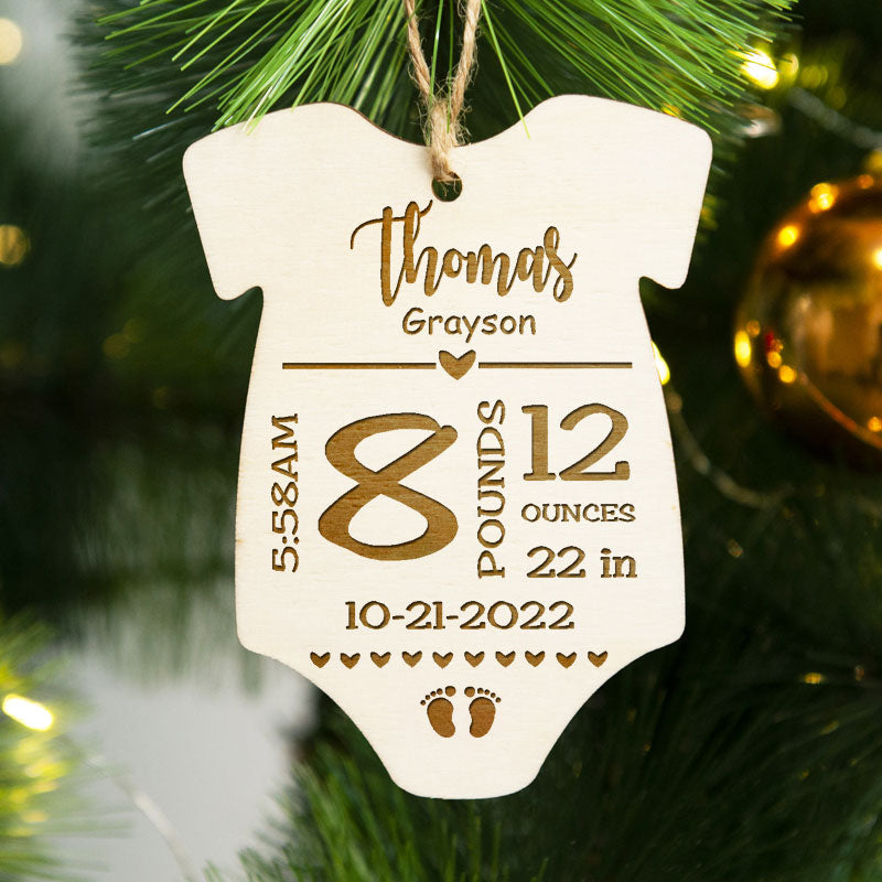 Baby Stats Newborn Ornament Baby's First Christmas Gift