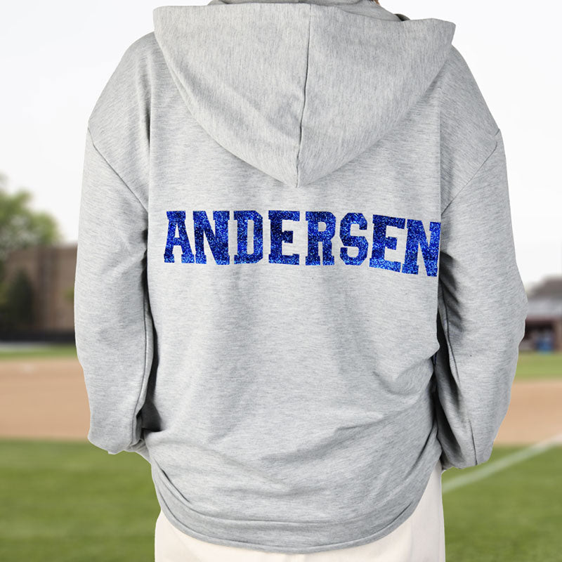 Baseball/Softball Mom Hoodie with lace up front Name on back
