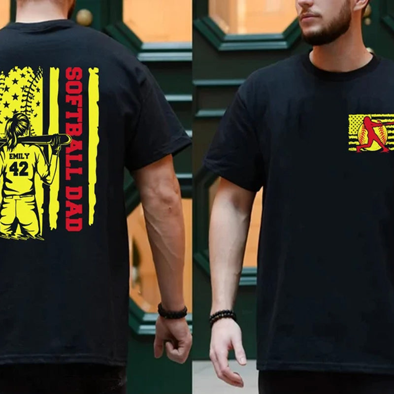 Softball Dad Shirt Custom Name and Number Softball Shirt